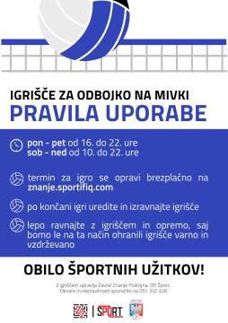 ODBOJKA _ začasna pravila za namestitev ob igrišču